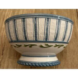 Fitz and Floyd Classics Cereal Soup Bowl Seaboard Blue White